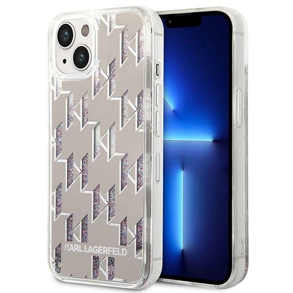 Karl Lagerfeld KLHCP14MLMNMS iPhone 14 Plus 6.7" Hardcase Silver Liquid Glitter Monogram