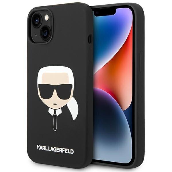 Karl Lagerfeld KLHCP14MSLKHBK iPhone 14 Plus 6,7 "hardcase svart / svart Silikon Karl`s Head