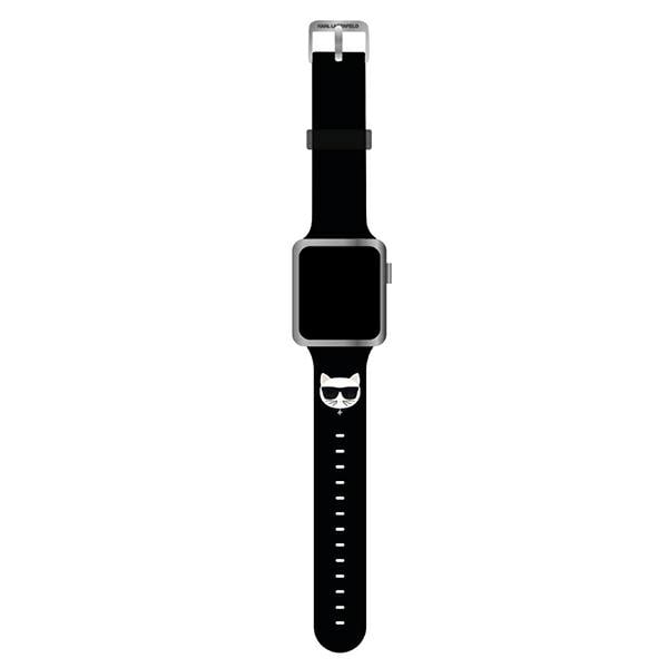 Karl Lagerfeld KLAWLSLCK Apple Armband 42/44/45mm svart Silikon Choupette Heads