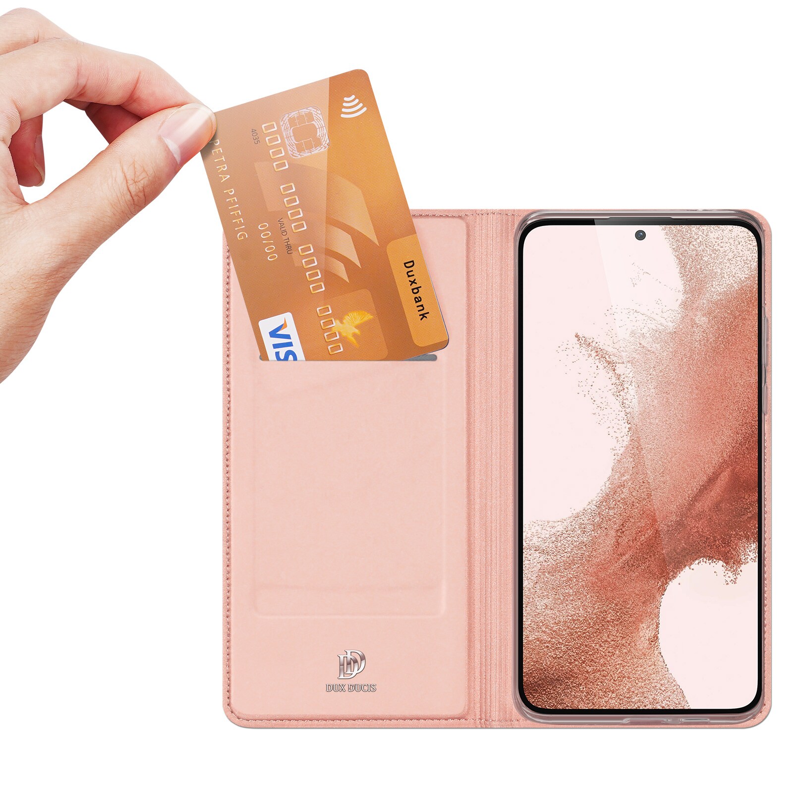 Dux Ducis Skin Pro-etui til Samsung Galaxy S23+ flip cover kort tegnebog stativ pink