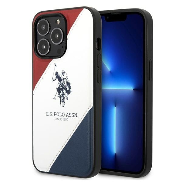 US Polo USHCP14LPSO3 iPhone 14 Pro 6.1" vit/vit Tricolor präglad