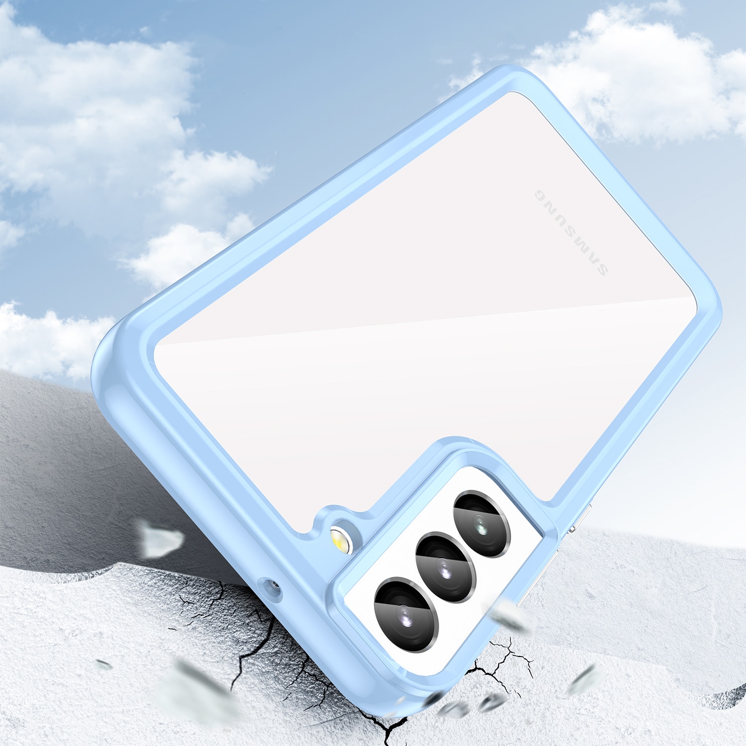 Outer Space Case för Samsung Galaxy S23+ skydd med en flexibel ram blå
