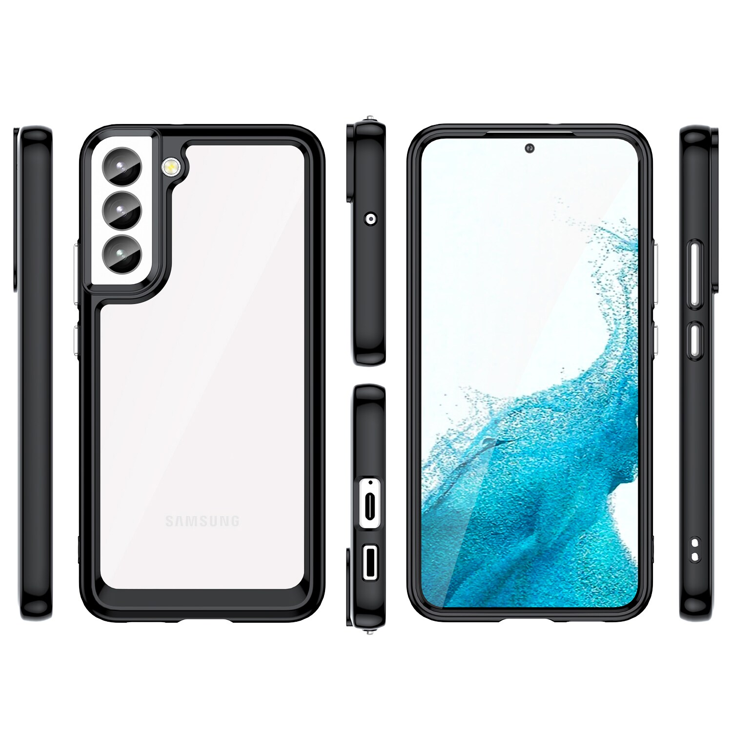 Outer Space Case för Samsung Galaxy S23+ fodral med en flexibel ram svart
