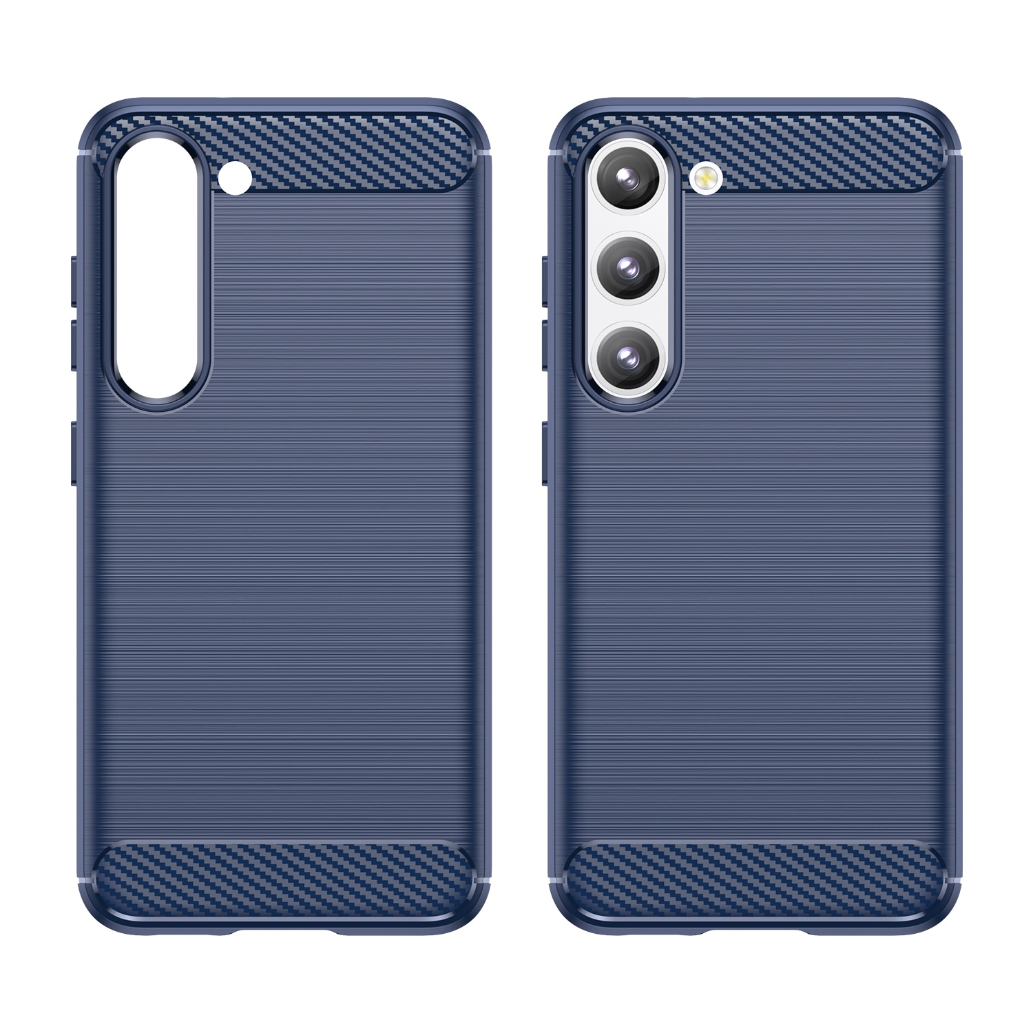Carbon Case til Samsung Galaxy S23+ fleksibelt silikone carbon cover blå