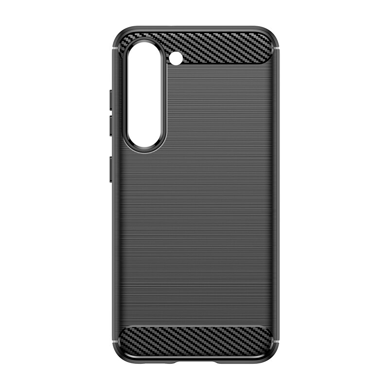 Carbon Case fodral för Samsung Galaxy S23+ flexibel silikon kolfiberskydd svart
