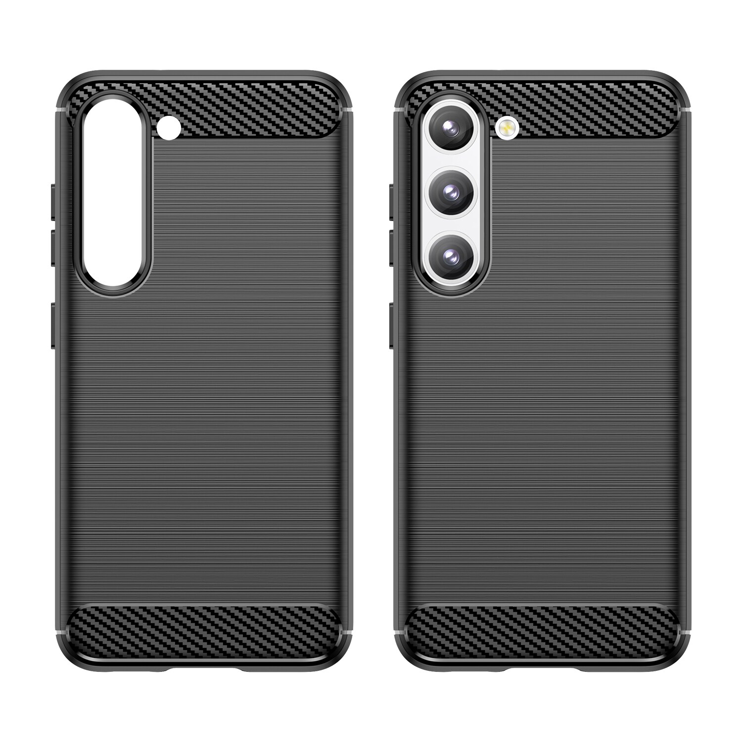 Carbon Case fodral för Samsung Galaxy S23+ flexibel silikon kolfiberskydd svart