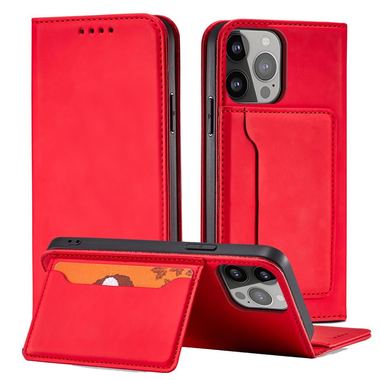 Magnet Kortetui til Samsung Galaxy S23+ flip cover wallet stand rød