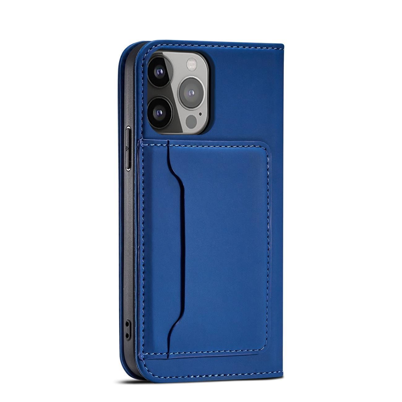 Magnet Kortfodral för Samsung Galaxy S23 Ultra flip cover plånbok stativ blå