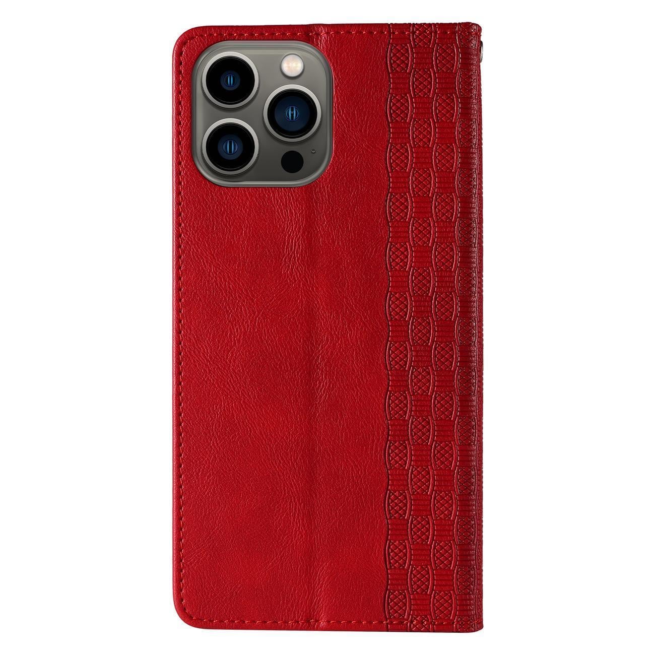 Magnet Rem-etui til Samsung Galaxy S23+ Flip Wallet Mini Lanyard Stand rød