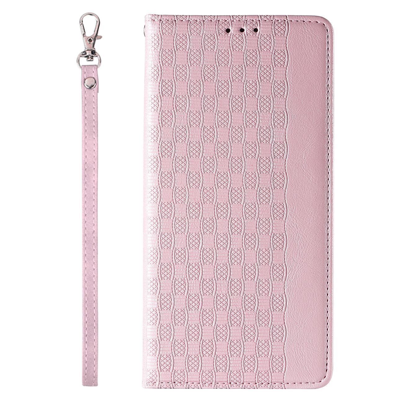 Magnet Rem Fodral för Samsung Galaxy S23+ Flip Plånbok Mini Lanyard Stativ Rosa