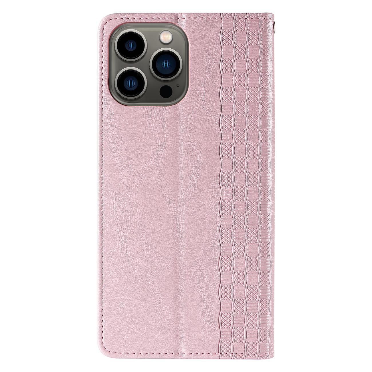 Magnet Rem Fodral för Samsung Galaxy S23+ Flip Plånbok Mini Lanyard Stativ Rosa