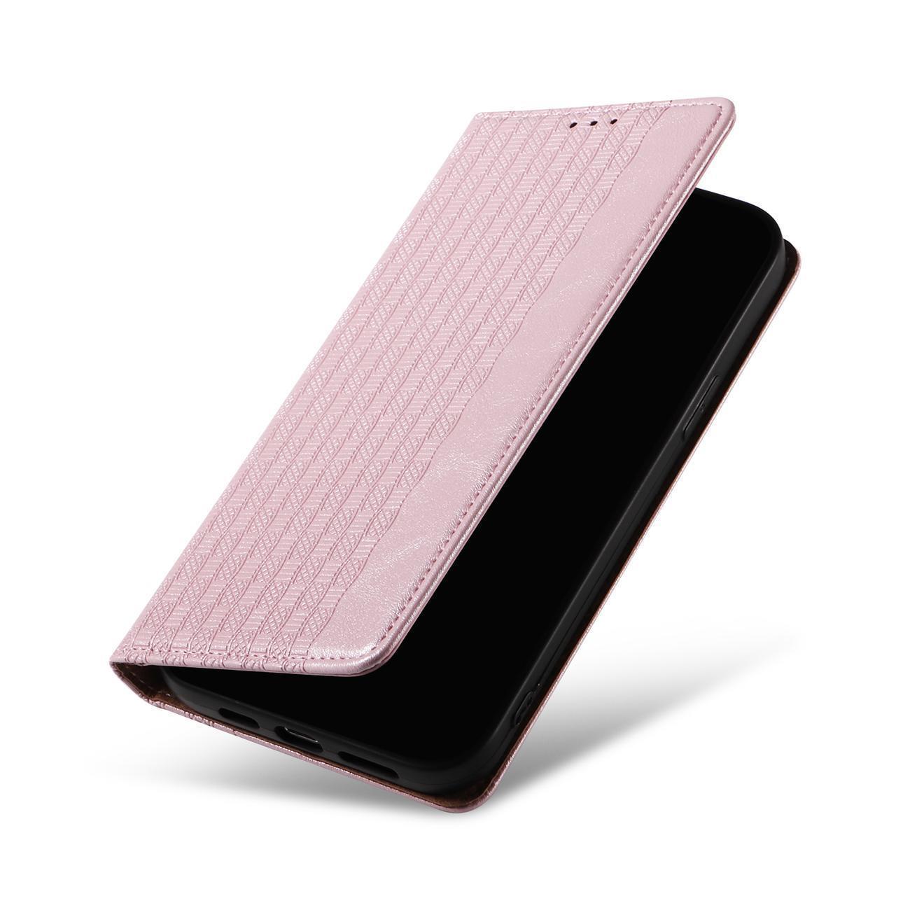 Magnet Rem Fodral för Samsung Galaxy S23+ Flip Plånbok Mini Lanyard Stativ Rosa