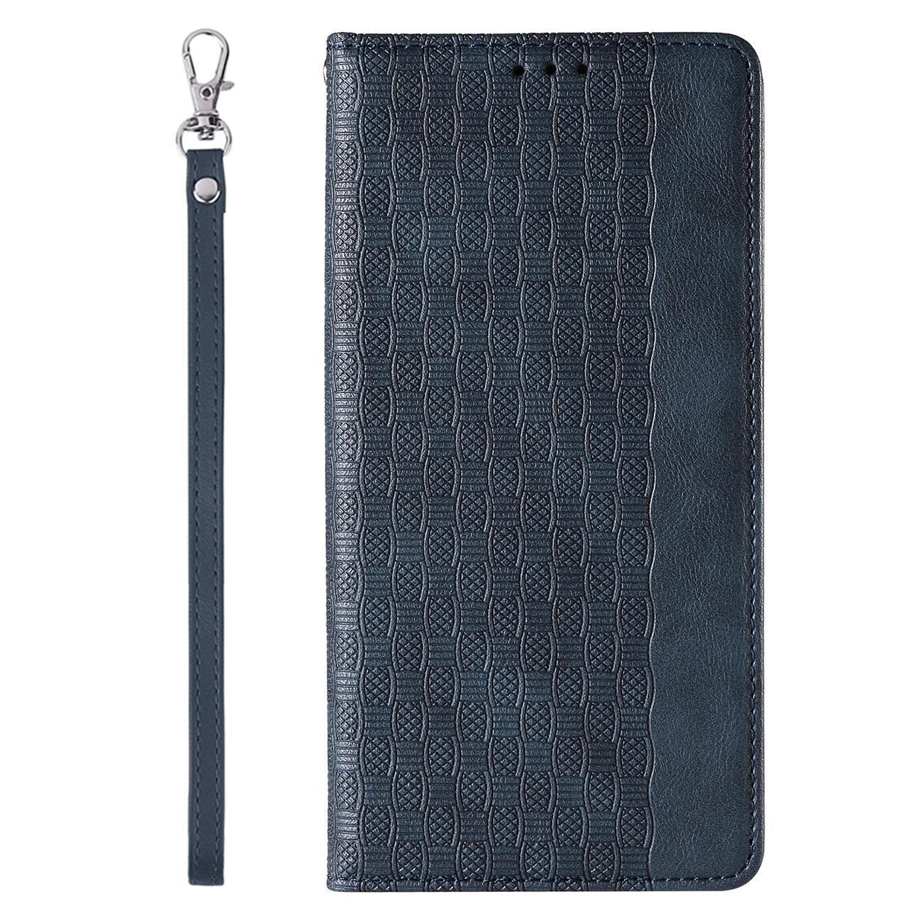 Magnet Rem Fodral Fodral för Samsung Galaxy S23 Ultra Flip Plånbok Mini Lanyard Stativ Blå