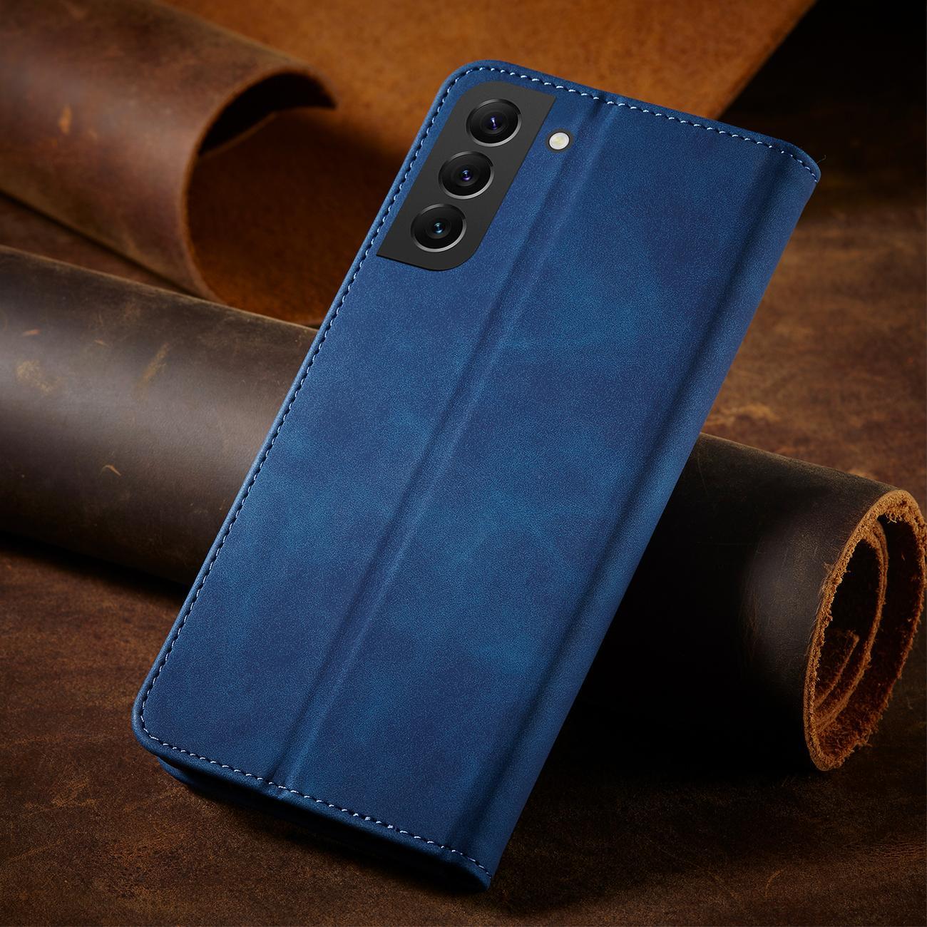 Magnet Fancy Case for Samsung Galaxy S23+ flip cover wallet stand blå