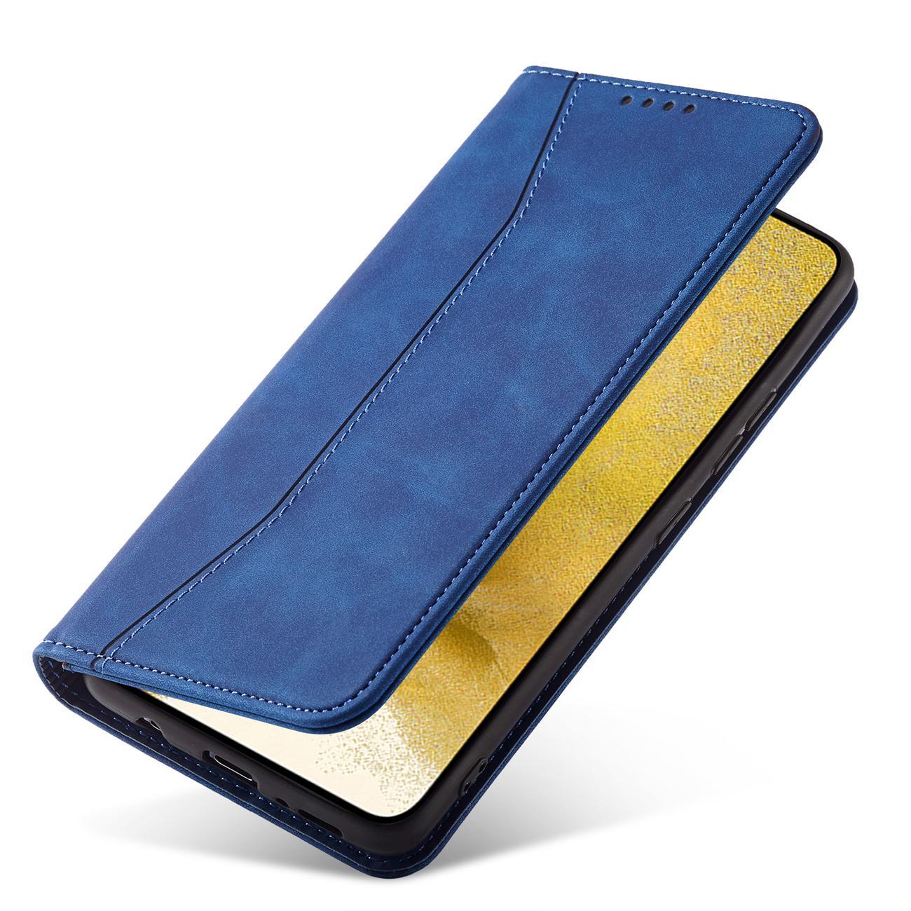 Magnet Fancy Case for Samsung Galaxy S23+ flip cover wallet stand blå