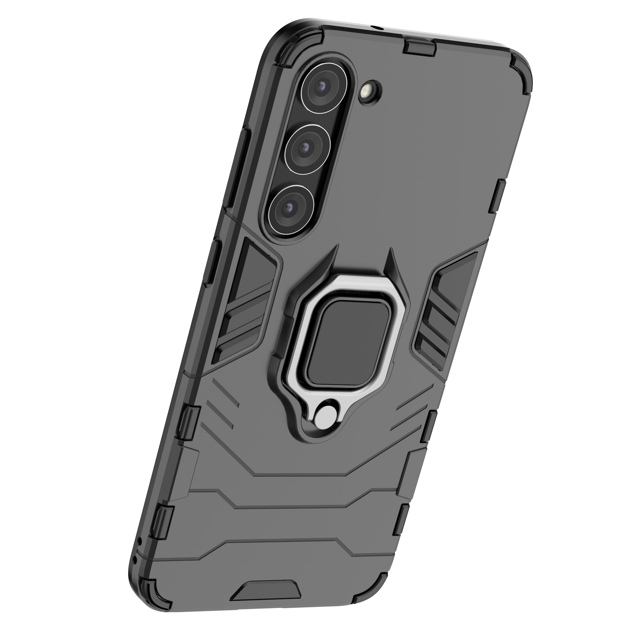 Ring Armor fodral för Samsung Galaxy S23+ pansarskydd magnetisk hållare ring svart