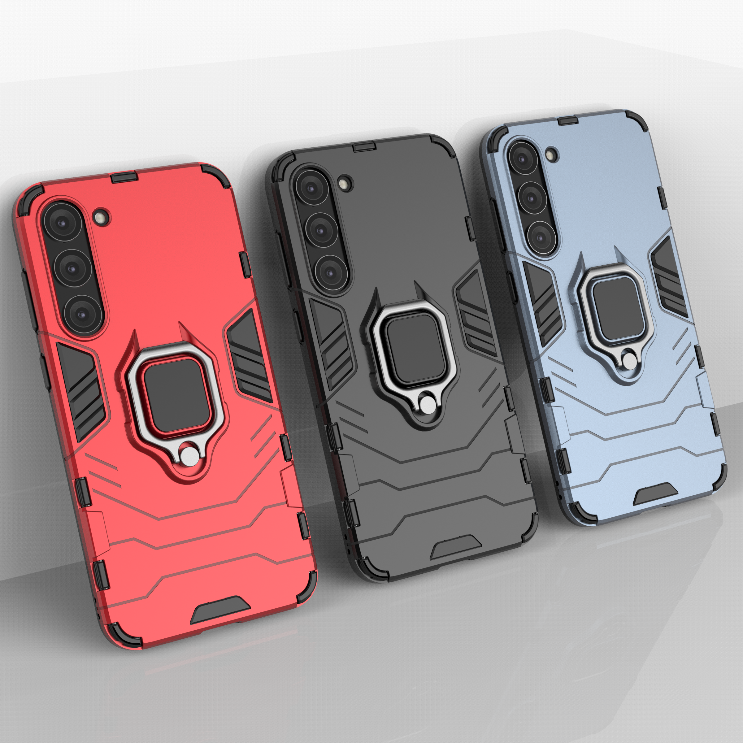 Ring Armor fodral för Samsung Galaxy S23+ pansarskydd magnetisk hållare ring svart