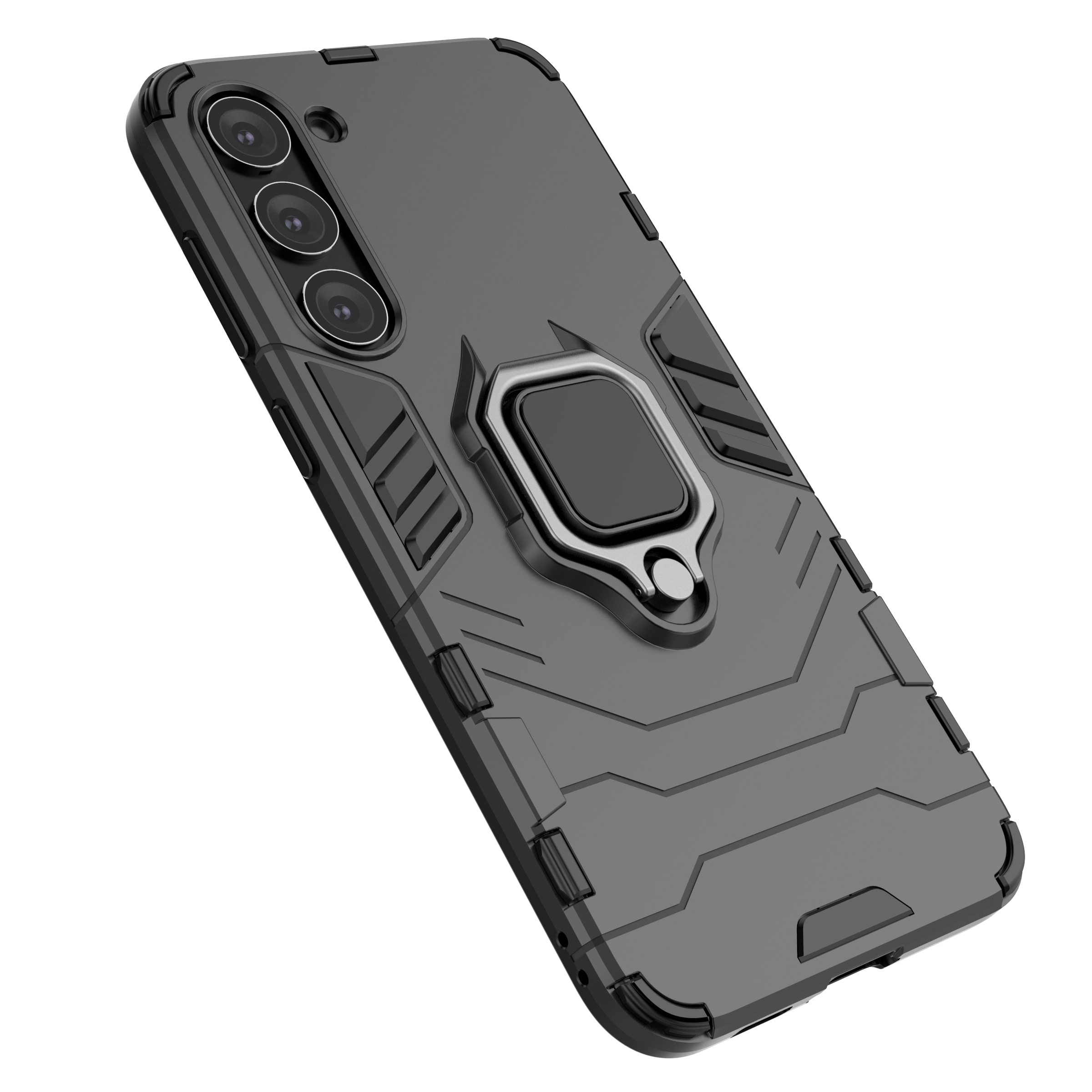 Ring Armor fodral för Samsung Galaxy S23+ pansarskydd magnetisk hållare ring svart