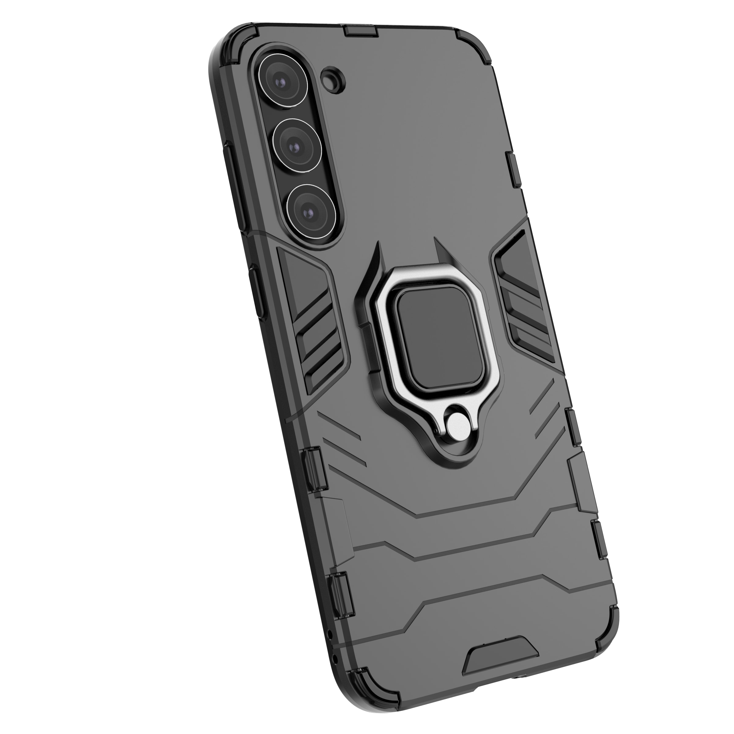 Ring Armor fodral för Samsung Galaxy S23+ pansarskydd magnetisk hållare ring svart