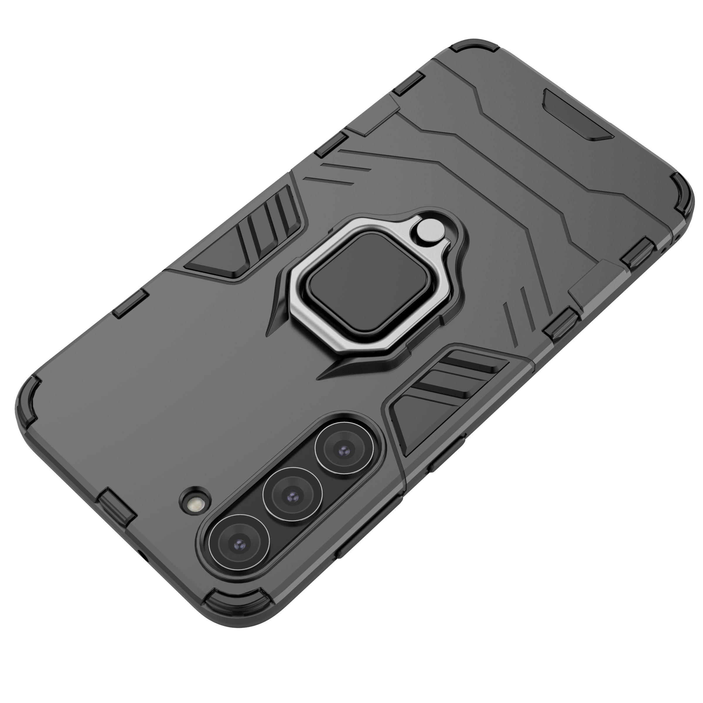Ring Armor fodral för Samsung Galaxy S23+ pansarskydd magnetisk hållare ring svart