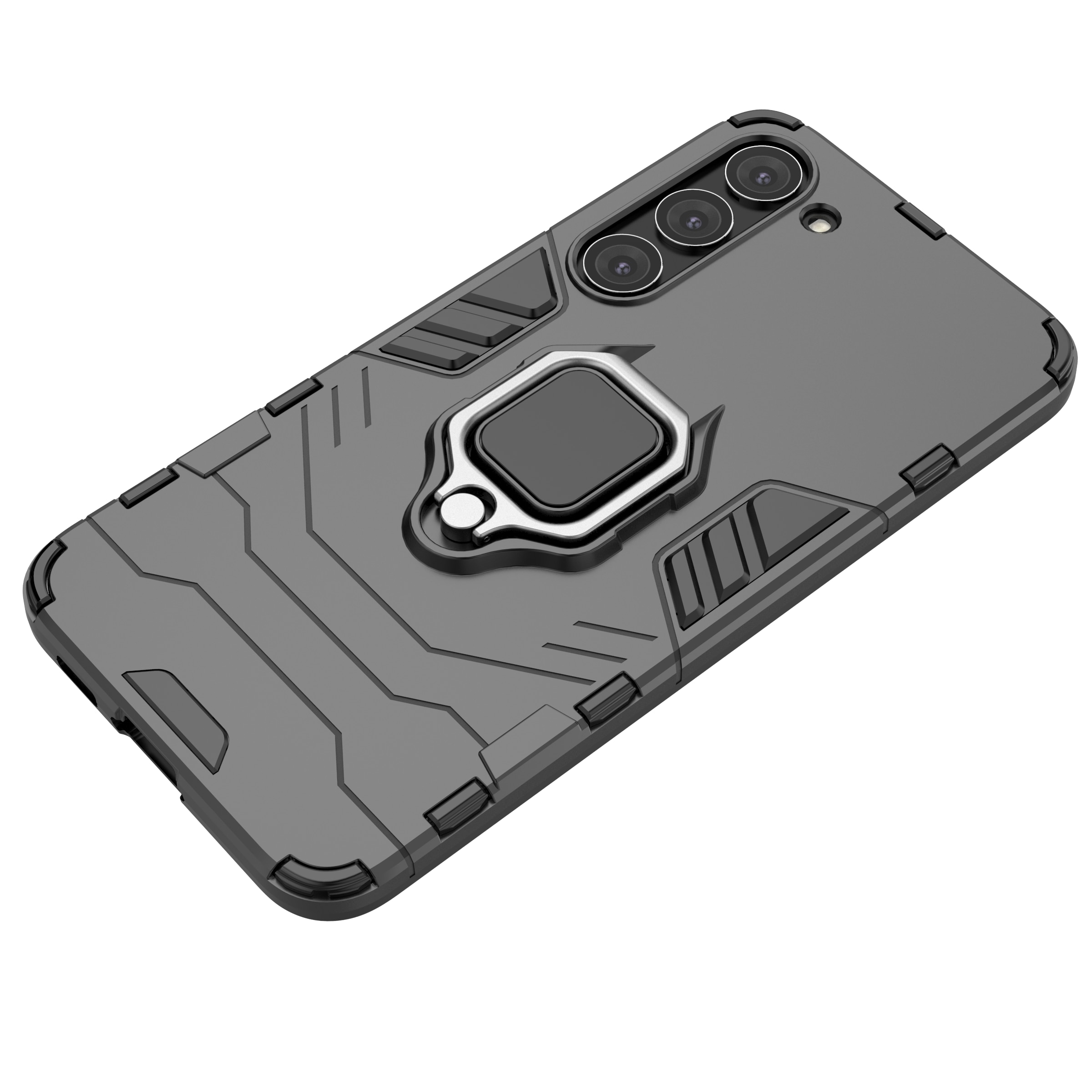 Ring Armor fodral för Samsung Galaxy S23+ pansarskydd magnetisk hållare ring svart
