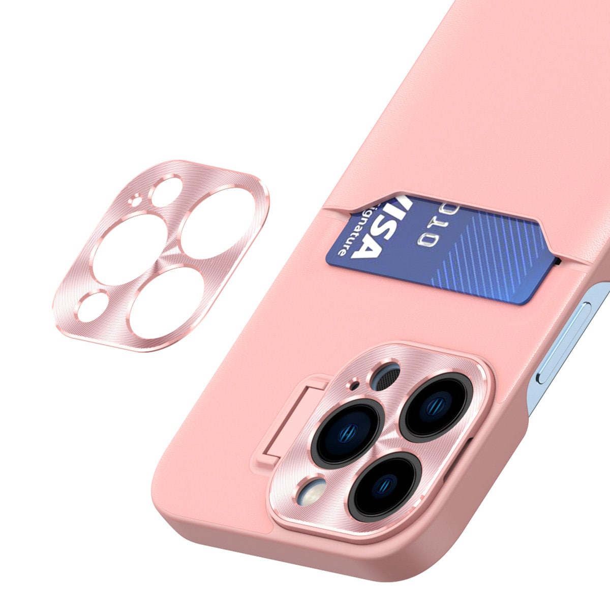 Læderetui med stander til Samsung Galaxy S23 Kortpungcover med stander Pink
