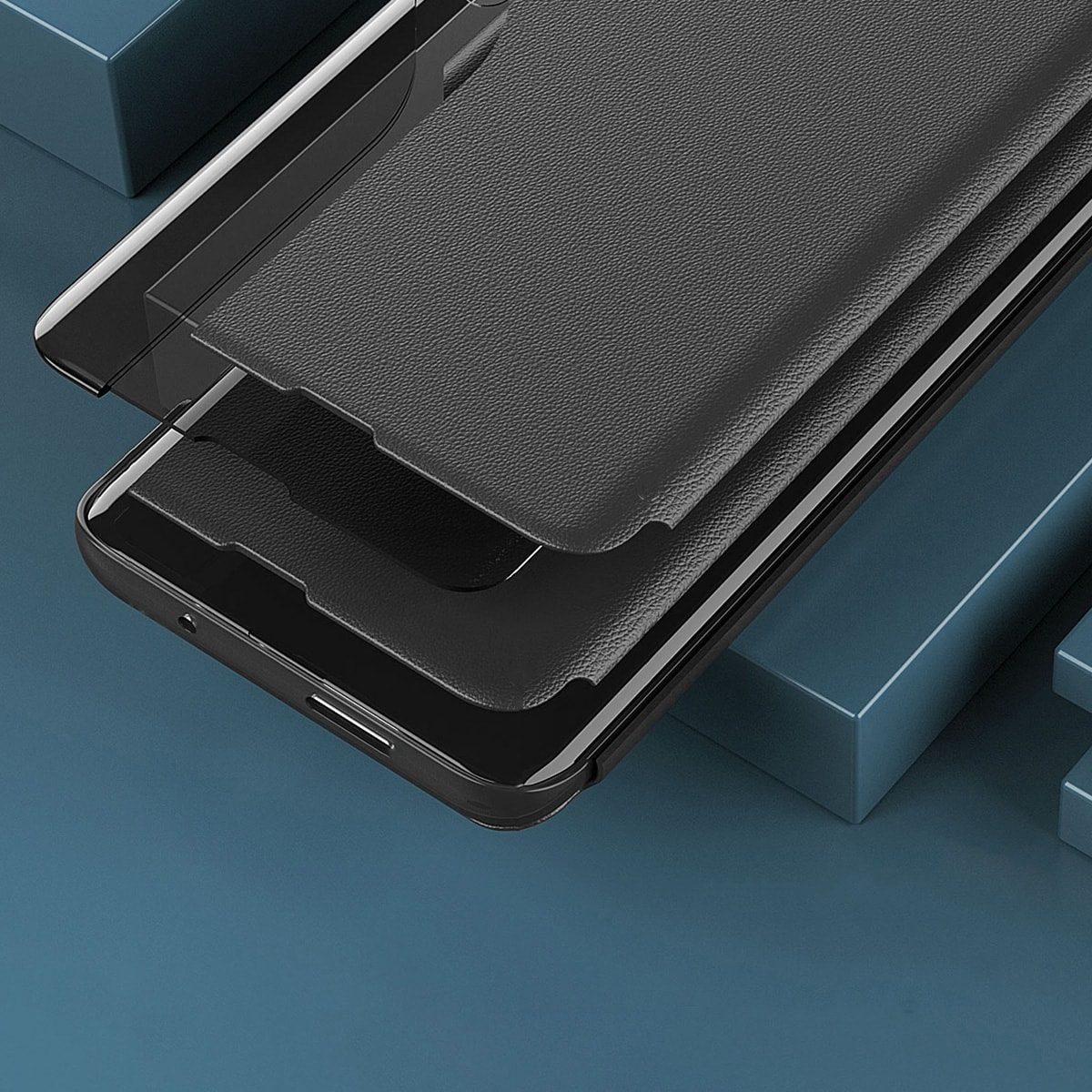 Eco Leather View Case-etui til Samsung Galaxy S23+ med flipstativ rød
