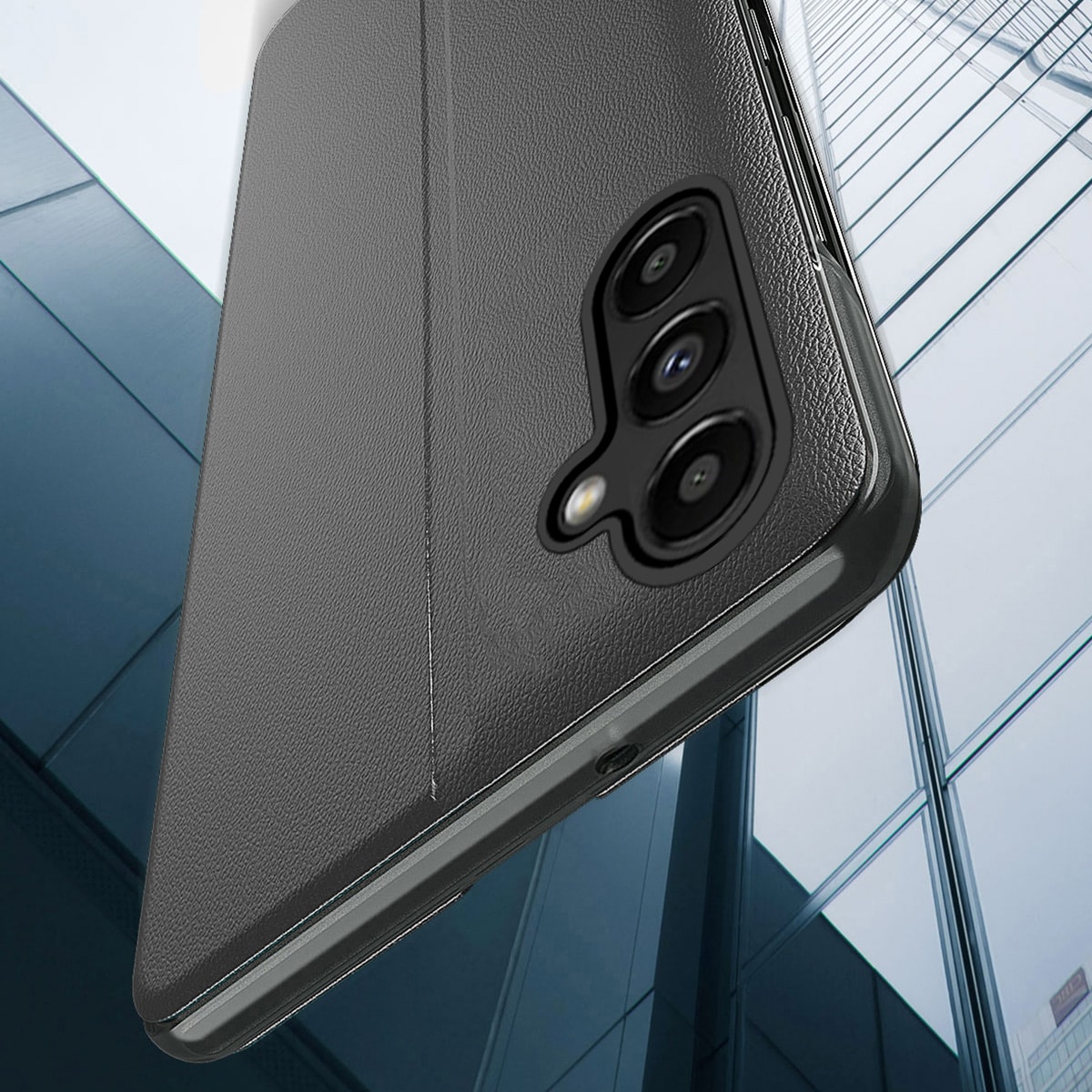 Eco Leather View Case-etui til Samsung Galaxy S23+ med flipstativ rød