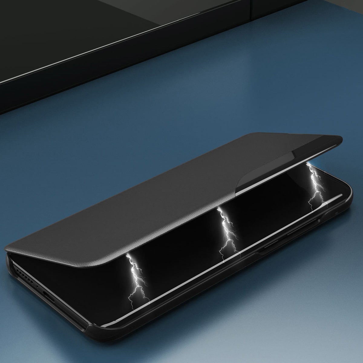Eco Leather View Case-etui til Samsung Galaxy S23+ med flipstativ rød