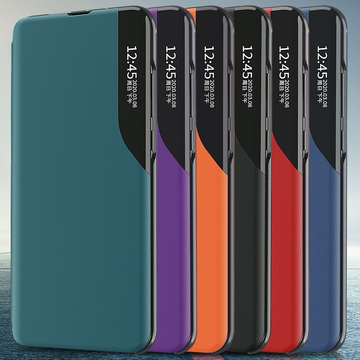 Eco Leather View Case-etui til Samsung Galaxy S23+ med flipstativ rød