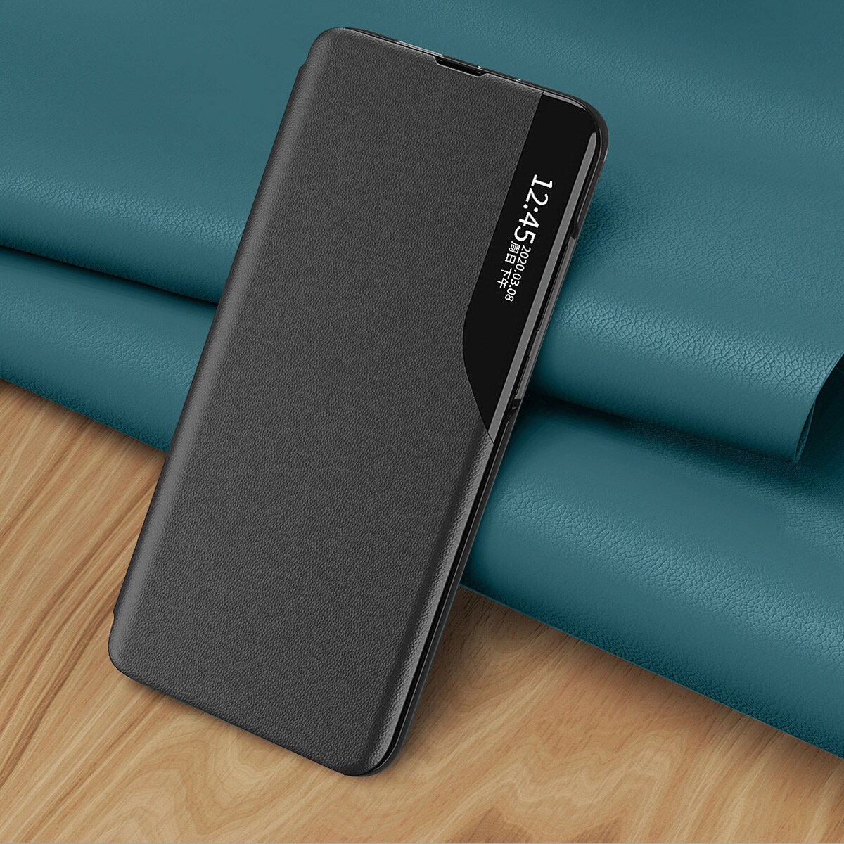 Eco Leather View Case-etui til Samsung Galaxy S23+ med flipstativ rød