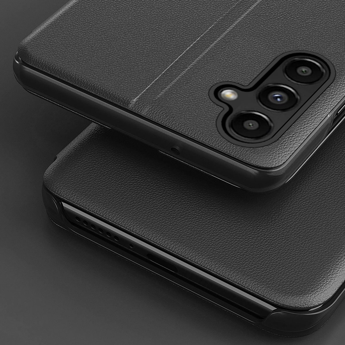 Eco Leather View Case-etui til Samsung Galaxy S23+ med flipstativ rød