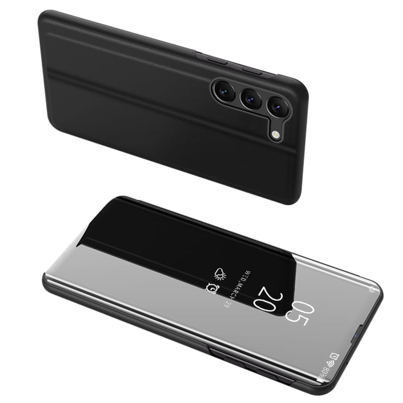 Clear View Case cover til Samsung Galaxy S23+ flip cover sort