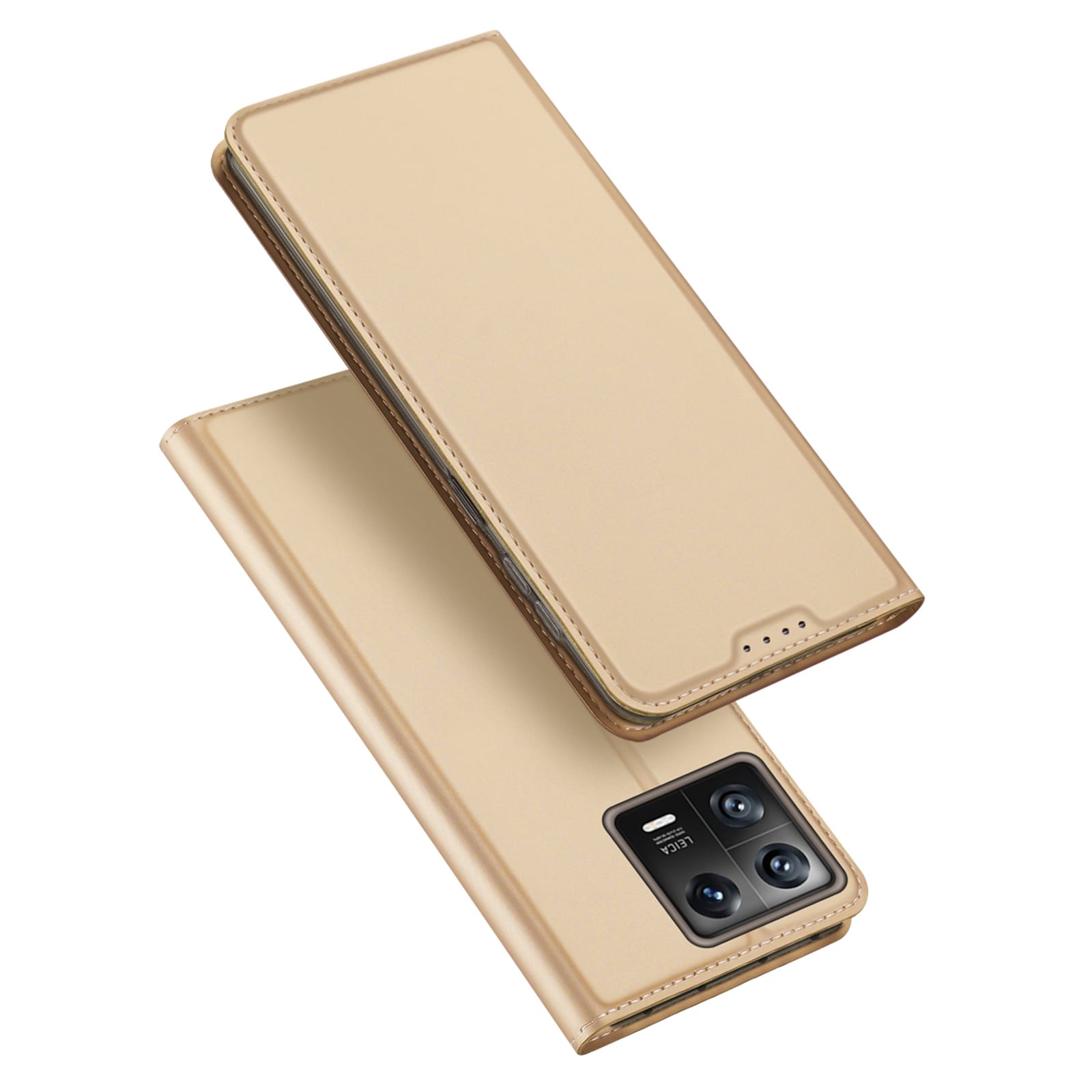Dux Ducis Skin Pro Fodral Xiaomi 13 Flip Card Plånbok Guld Stativ