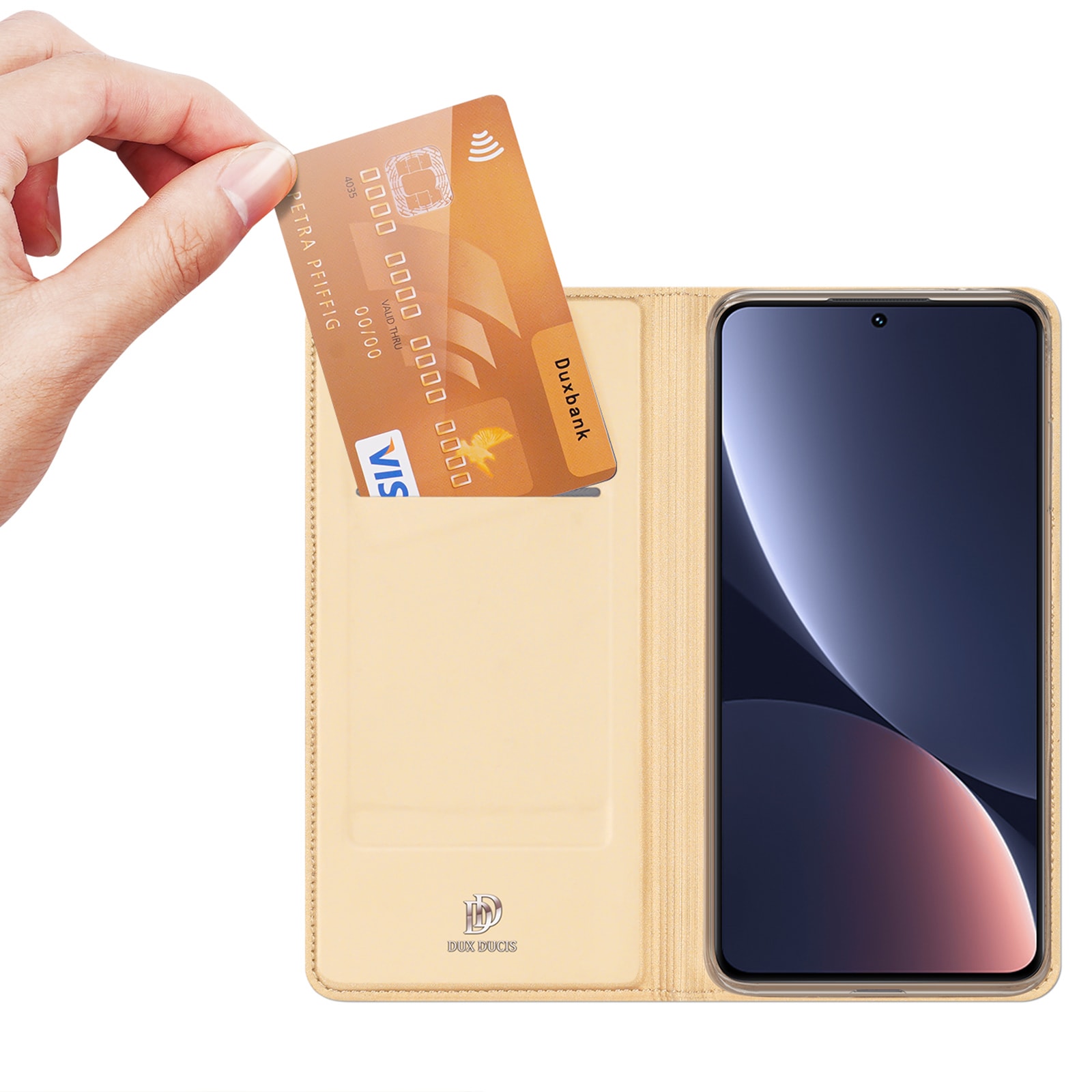 Dux Ducis Skin Pro-etui Xiaomi 13 Flip Card Wallet Gold Stand