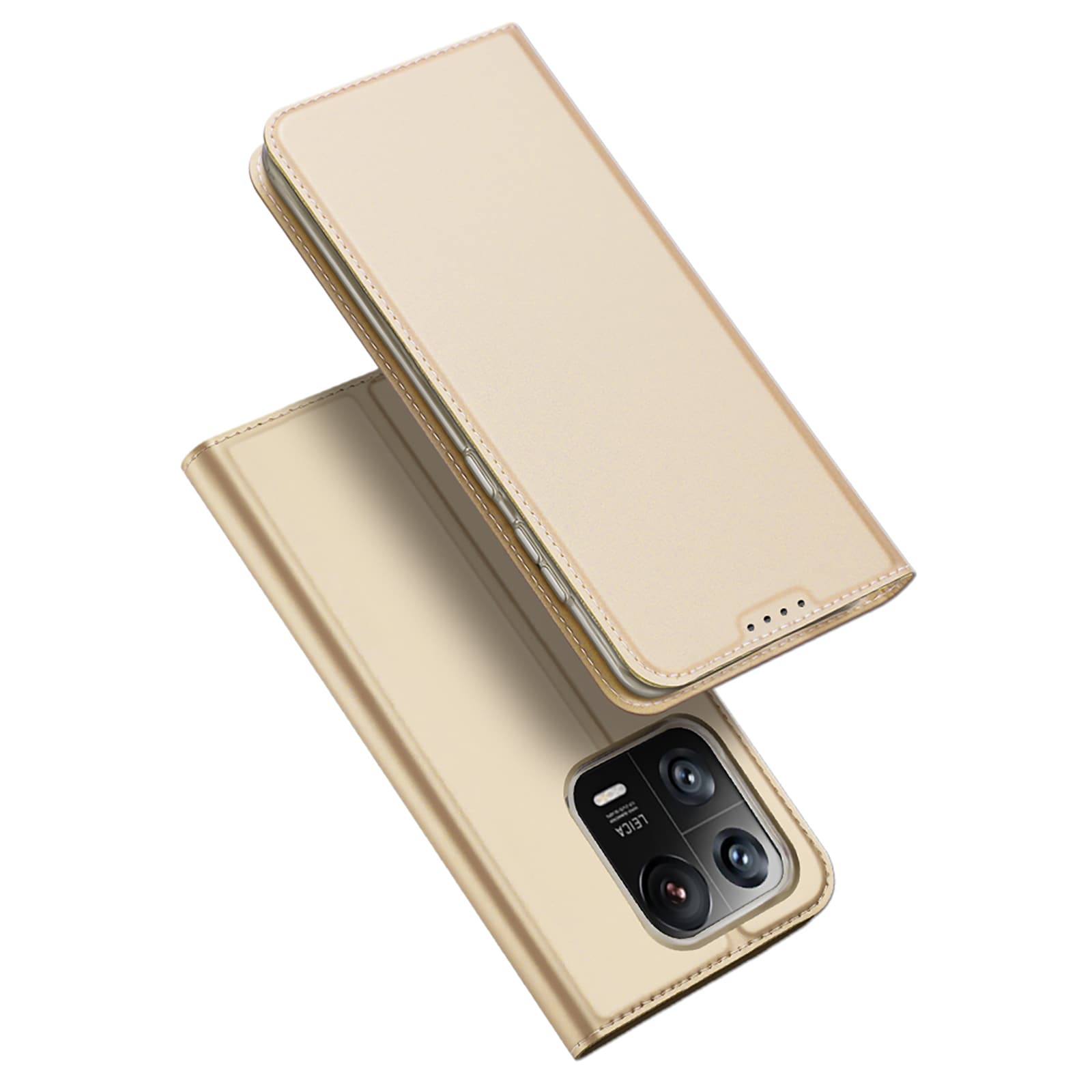 Dux Ducis Skin Pro Fodral Xiaomi 13 Pro Flip Card Plånbok Guld Stativ
