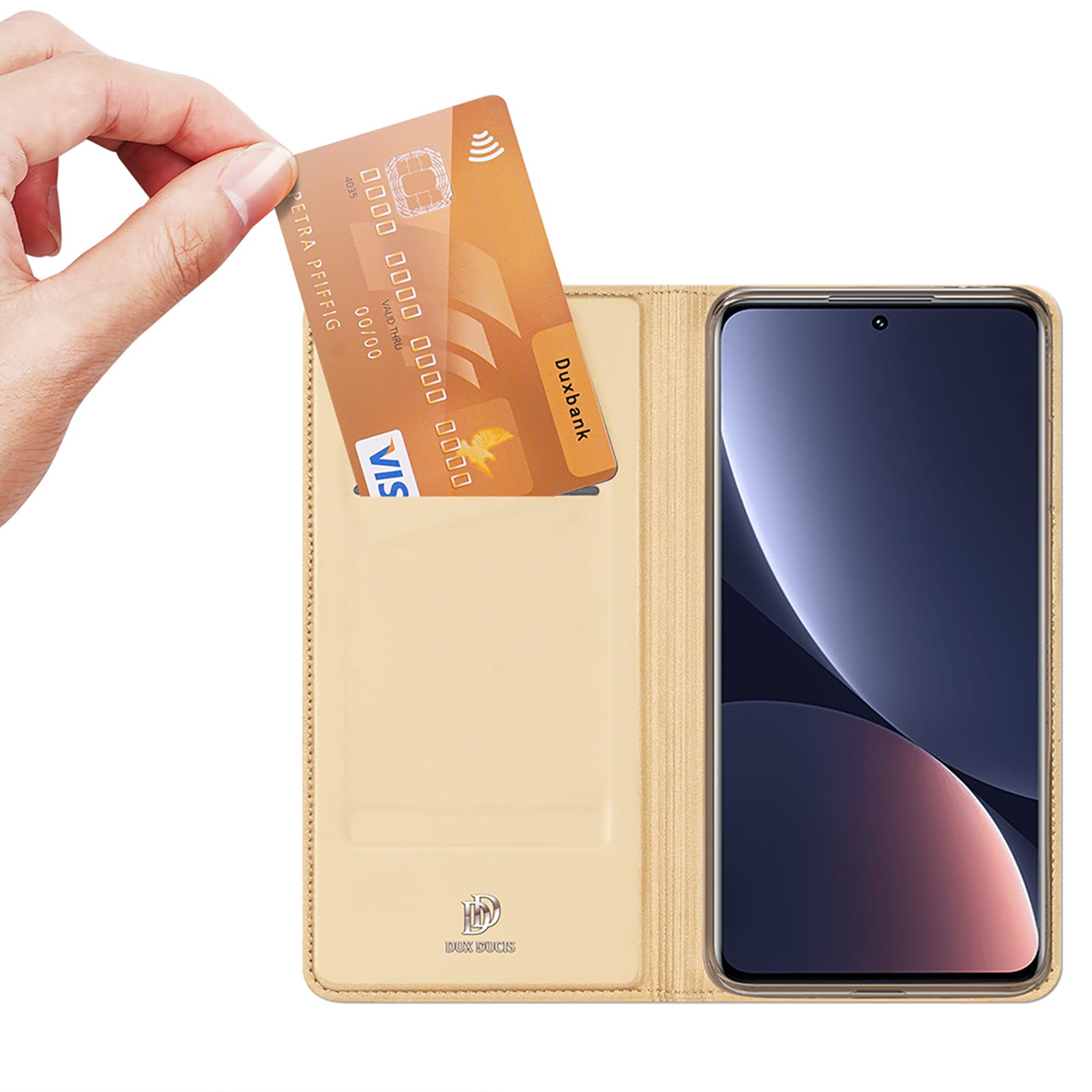 Dux Ducis Skin Pro-etui Xiaomi 13 Pro Flip Card Wallet Gold Stand