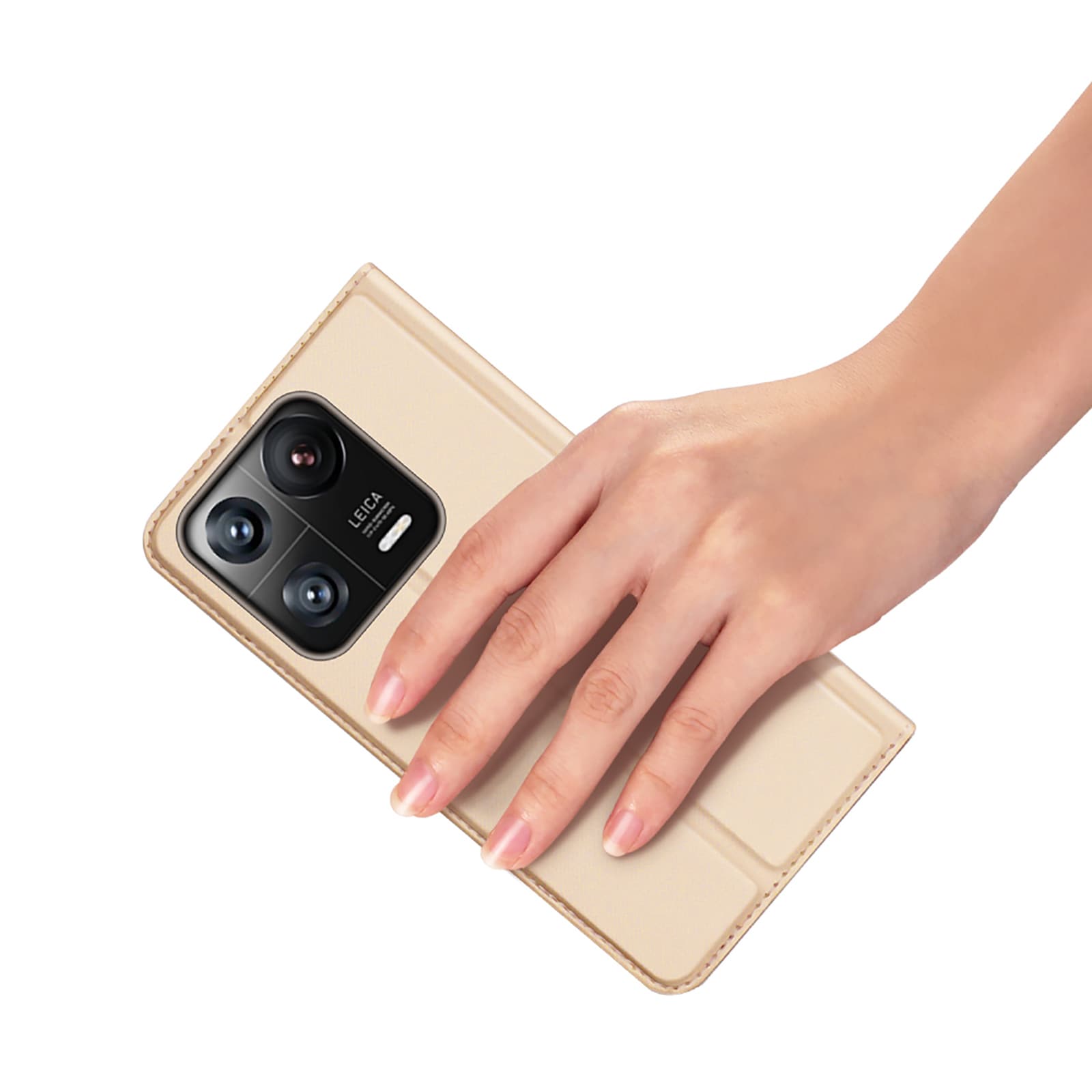 Dux Ducis Skin Pro-etui Xiaomi 13 Pro Flip Card Wallet Gold Stand