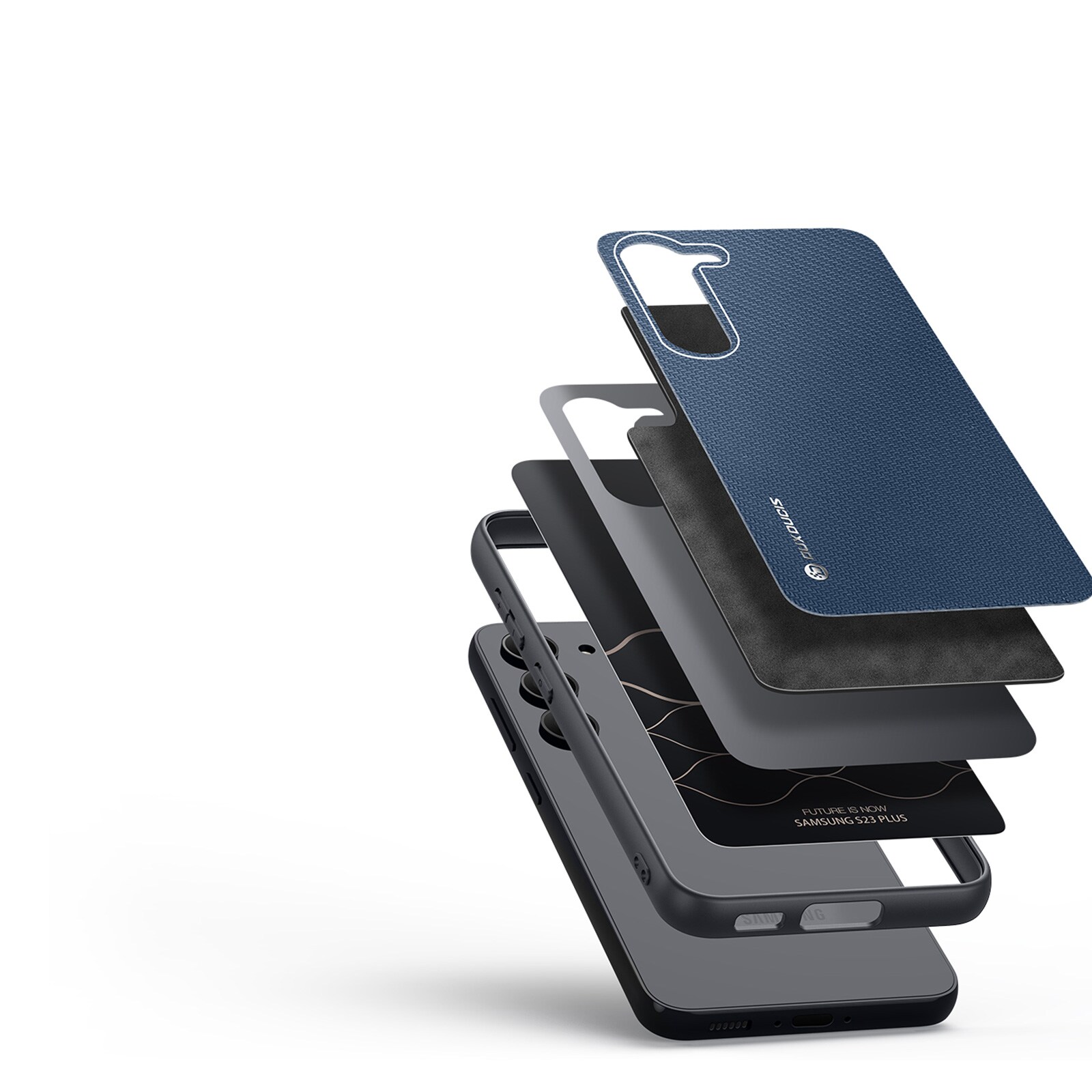 Dux Ducis Fino etui Samsung Galaxy S23+ cover med silikoneramme blå