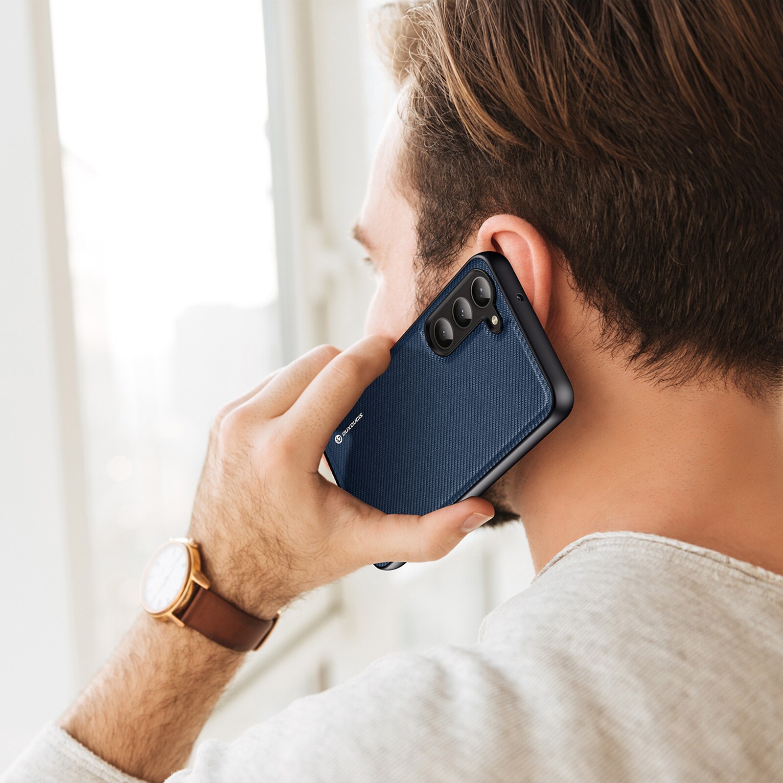 Dux Ducis Fino etui Samsung Galaxy S23+ cover med silikoneramme blå