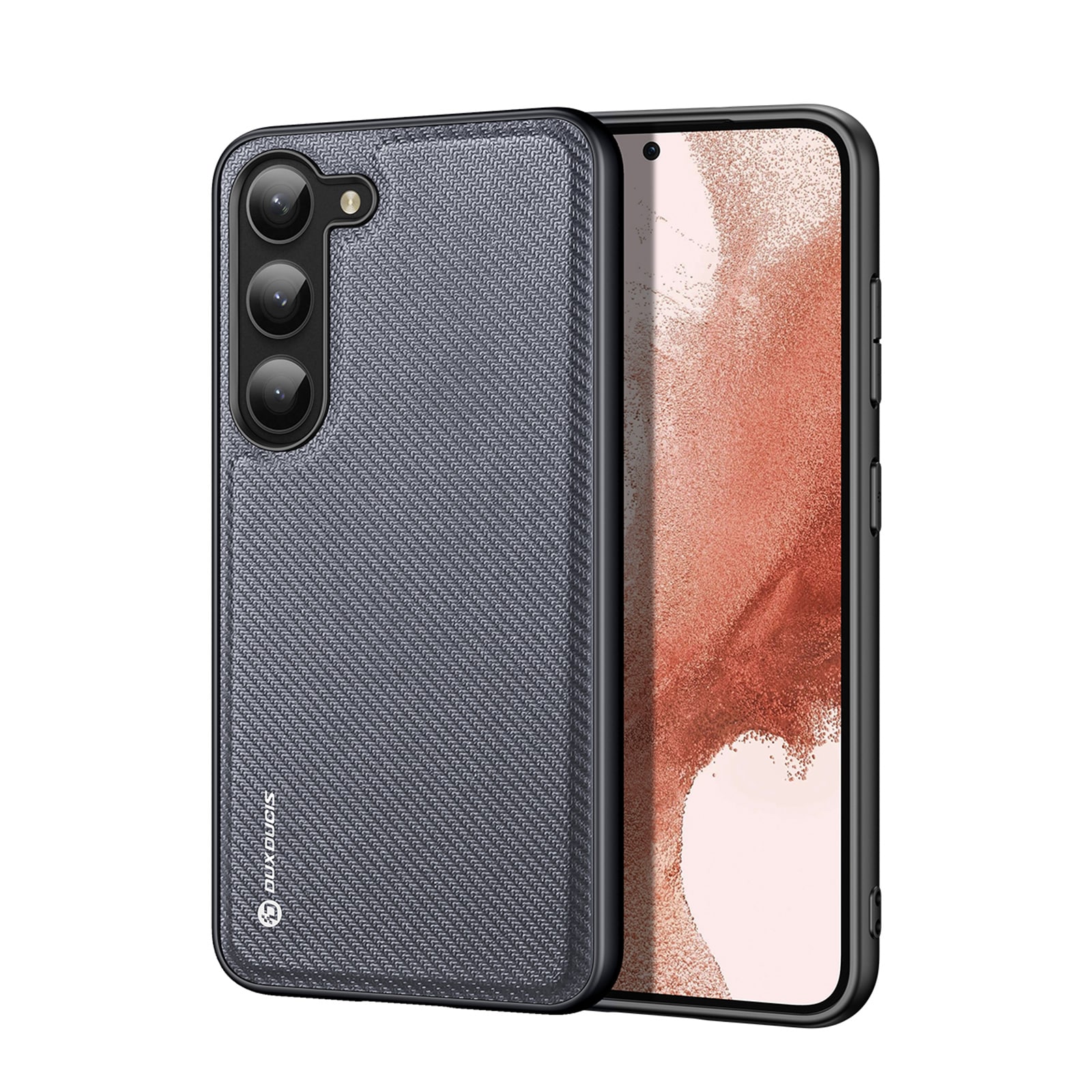 Dux Ducis Fino fodral Samsung Galaxy S23+ fodral med silikonram grå