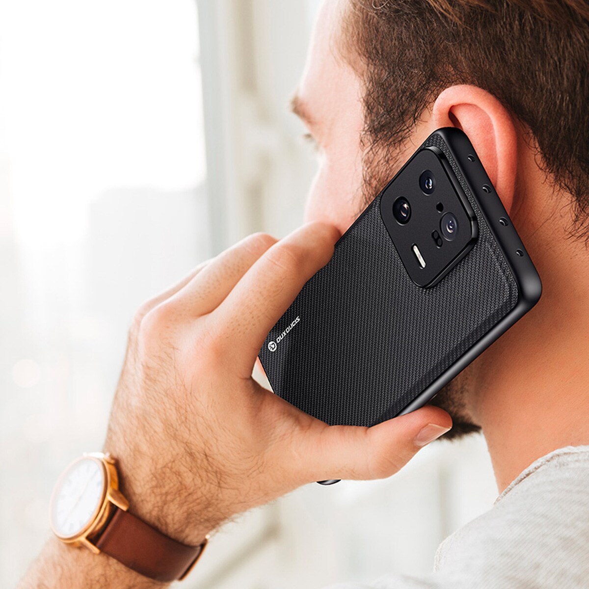 Dux Ducis Fino etui til Xiaomi 13 Pro cover med silikoneramme grå