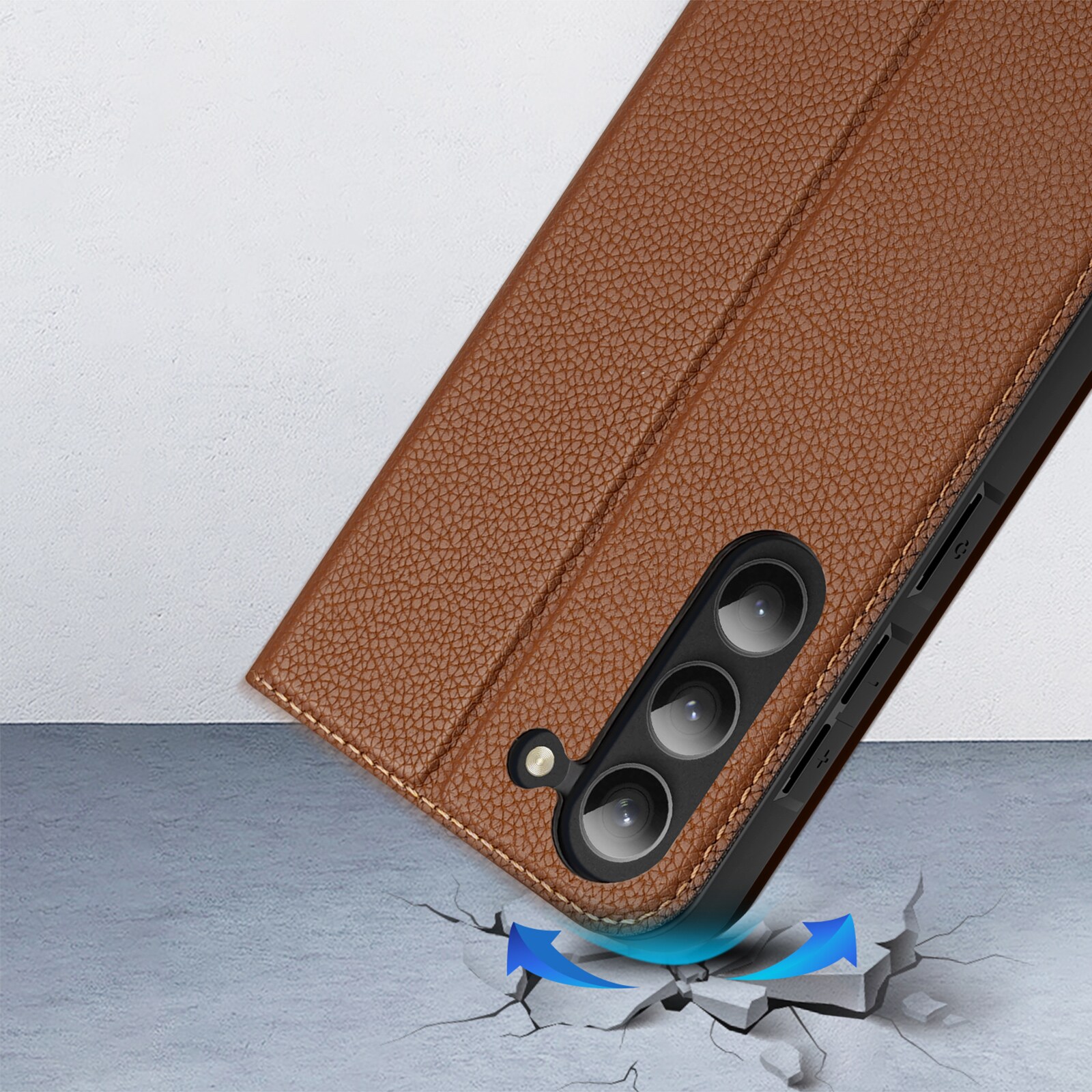 Dux Ducis Skin X2 etui Samsung Galaxy S23+ flip etui tegnebog stativ brun