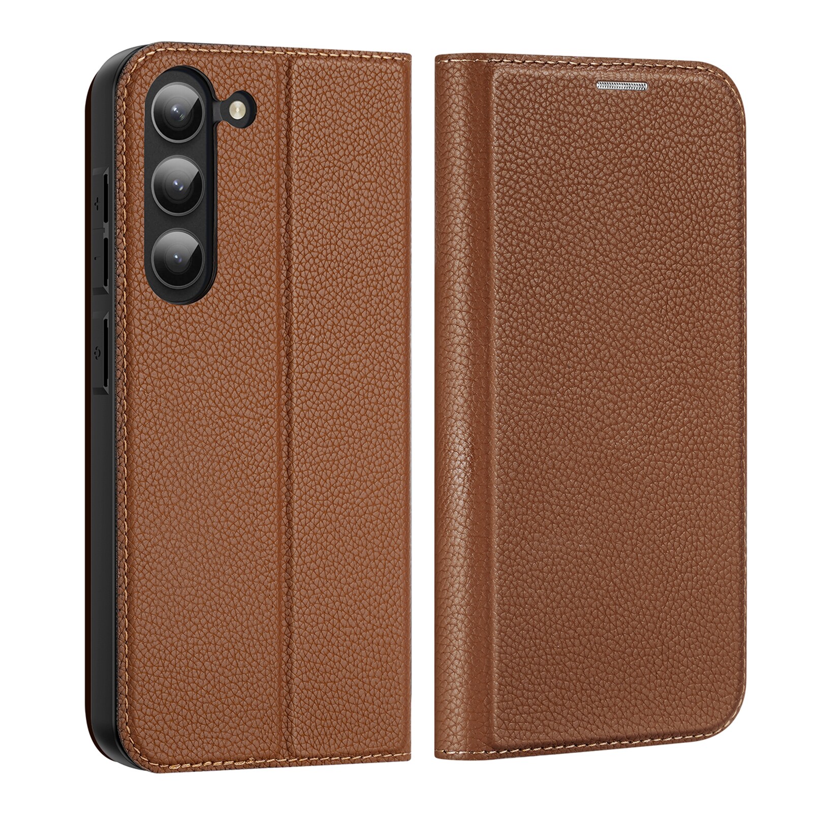 Dux Ducis Skin X2 etui Samsung Galaxy S23+ flip etui tegnebog stativ brun