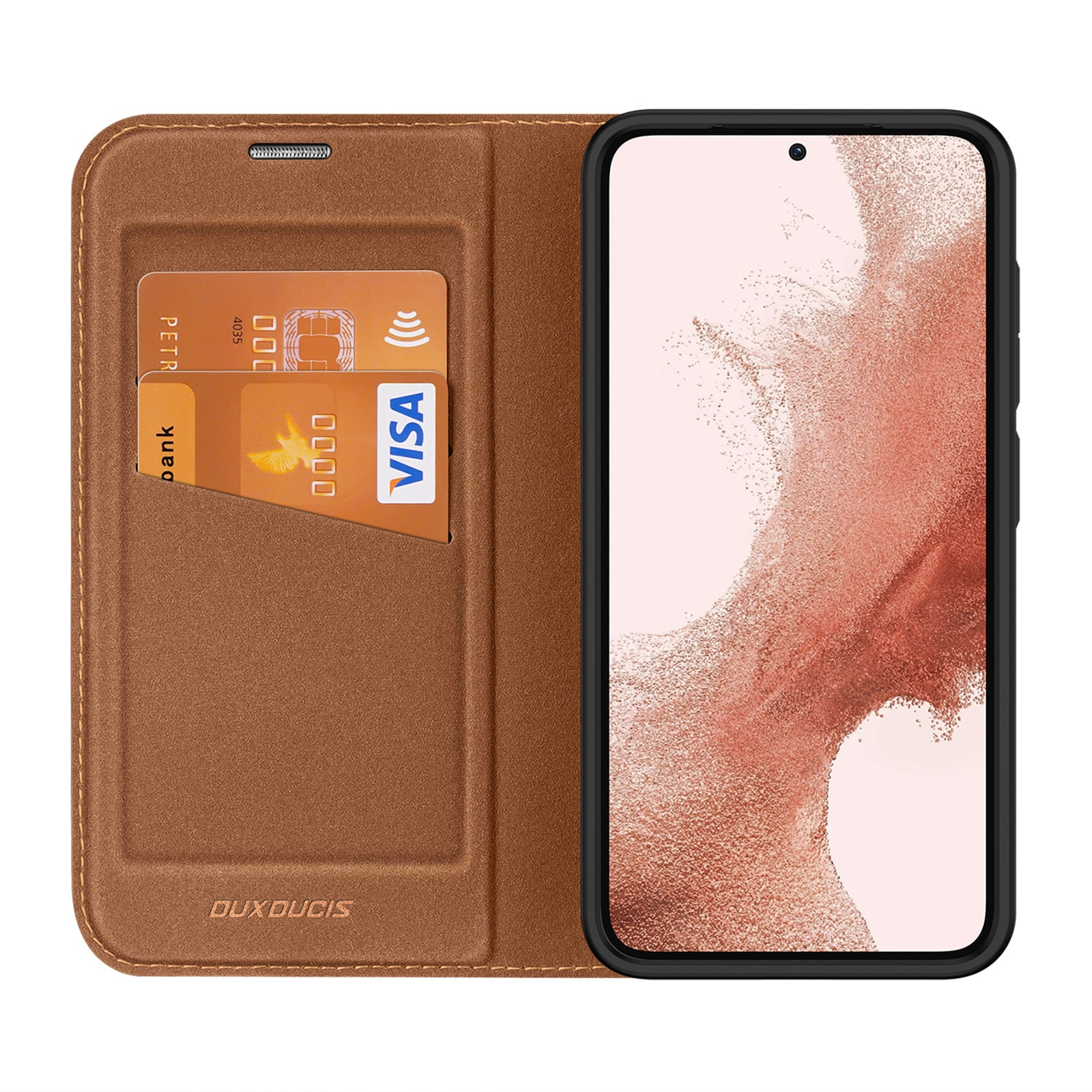 Dux Ducis Skin X2 etui Samsung Galaxy S23+ flip etui tegnebog stativ brun