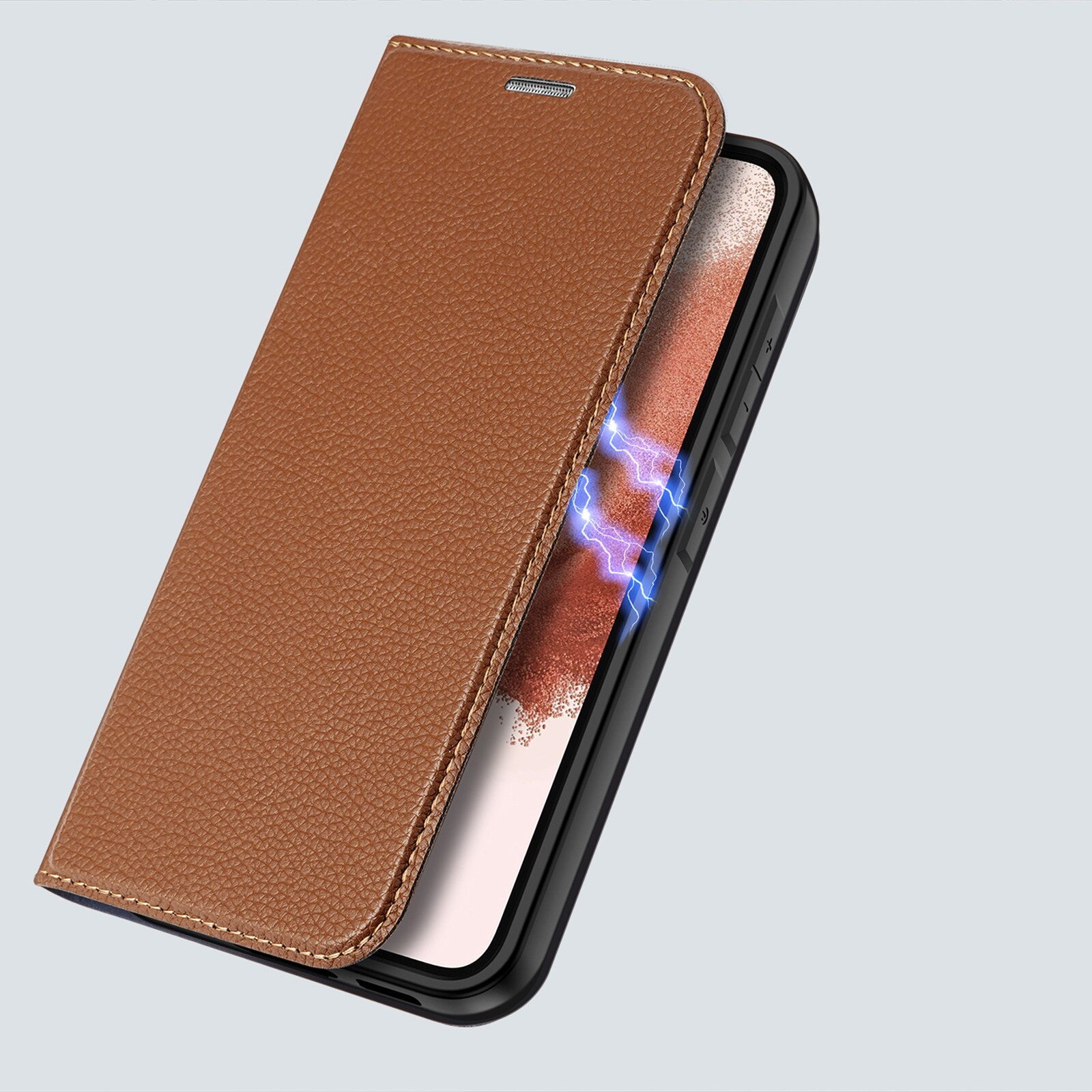 Dux Ducis Skin X2 etui Samsung Galaxy S23+ flip etui tegnebog stativ brun