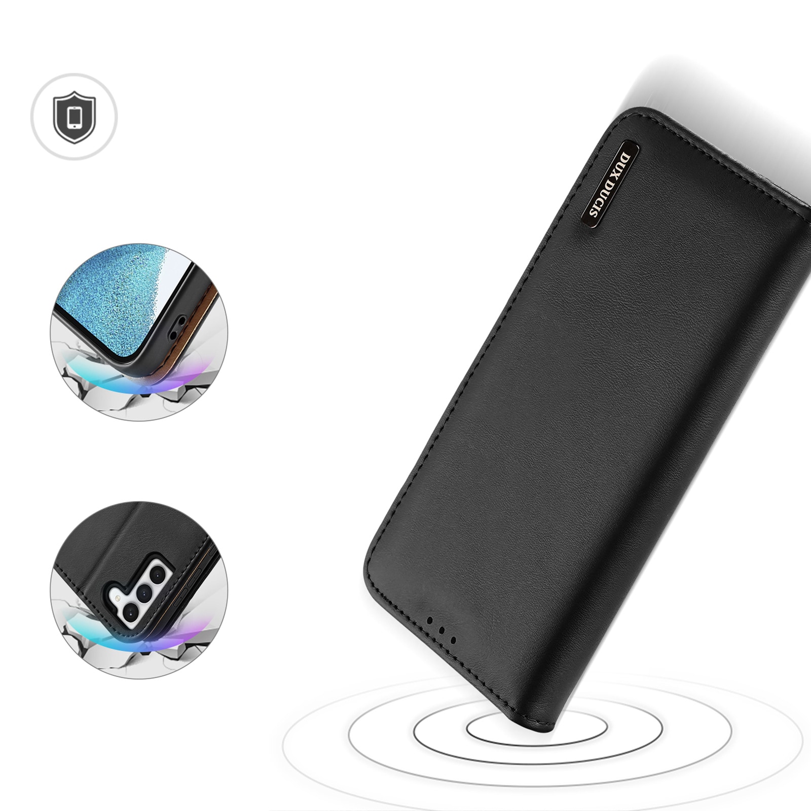 Dux Ducis Hivo fodral Samsung Galaxy S23+ flipfodral plånbok stativ RFID blockerare svart