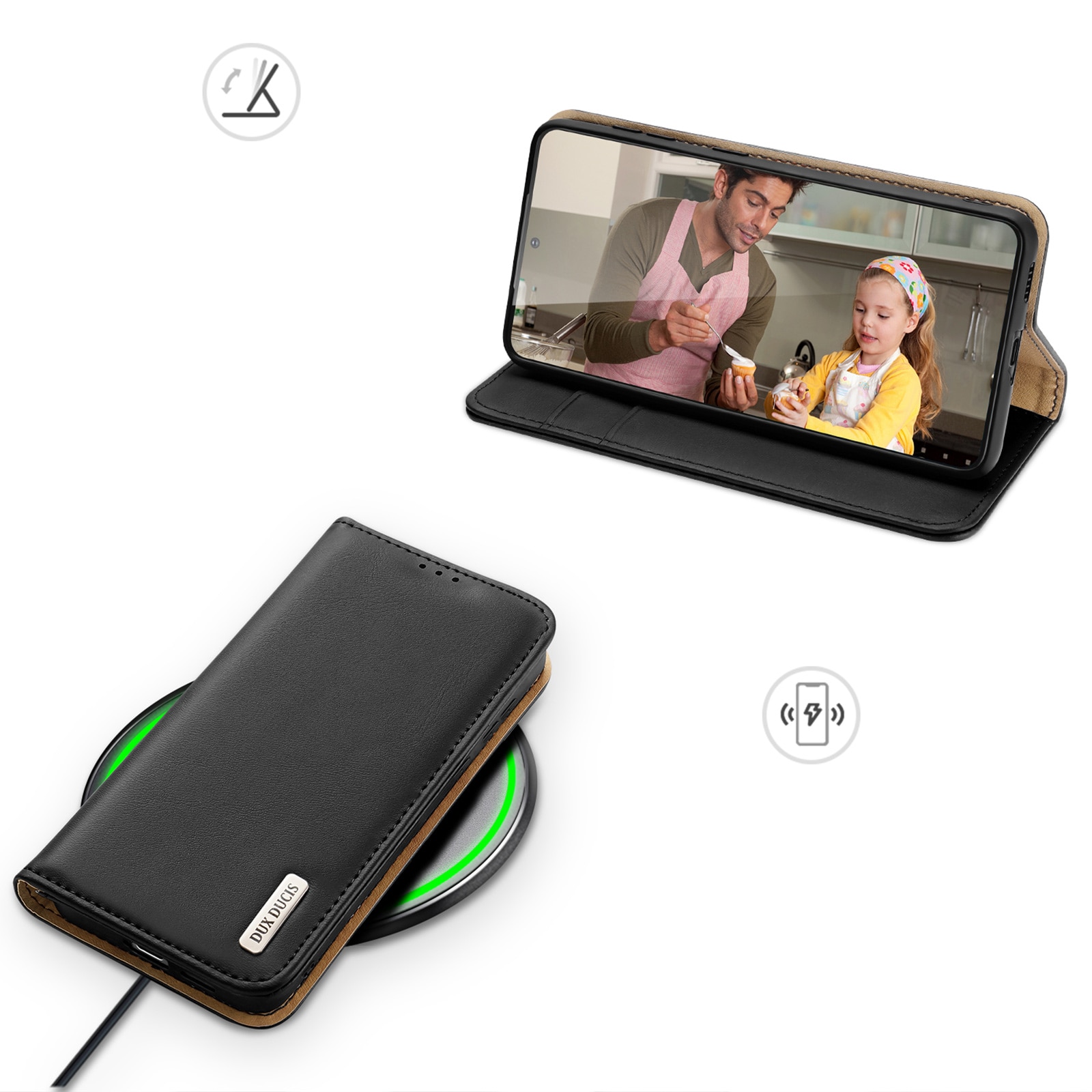 Dux Ducis Hivo fodral Samsung Galaxy S23+ flipfodral plånbok stativ RFID blockerare svart