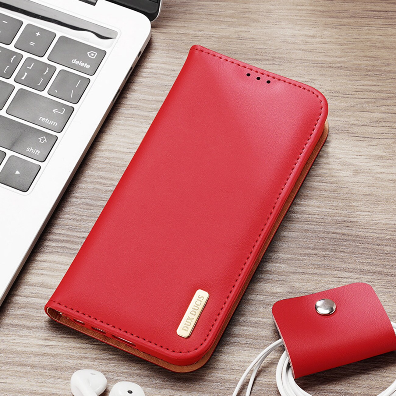 Dux Ducis Hivo fodral Samsung Galaxy S23+ flip cover plånbok stativ RFID blockering brun