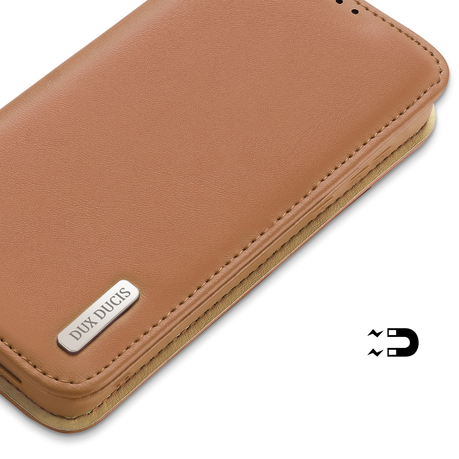 Dux Ducis Hivo fodral Samsung Galaxy S23+ flip cover plånbok stativ RFID blockering brun